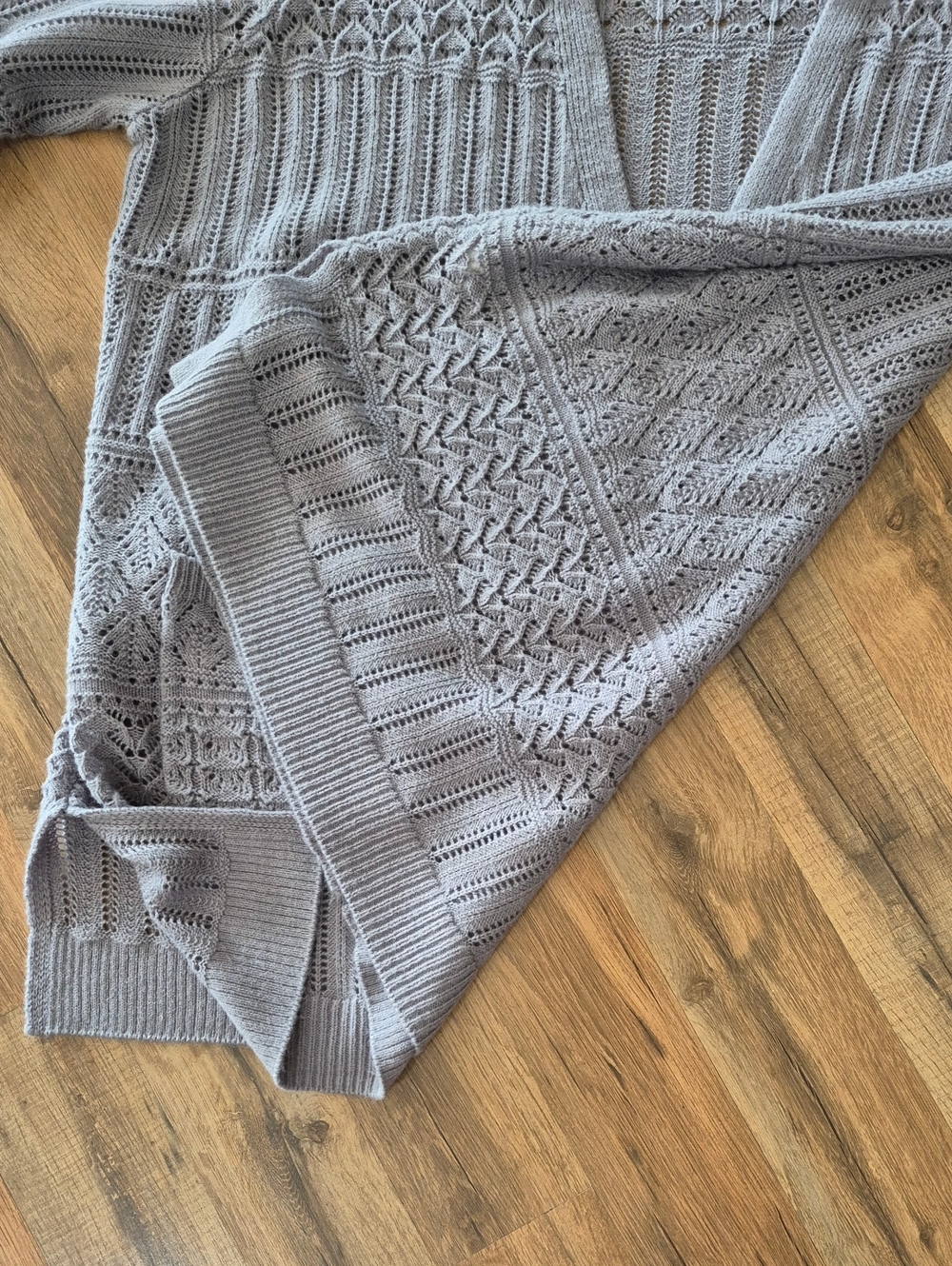 SO Open-Front Light Gray Knit Cardigan Sweater